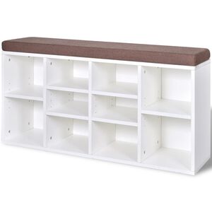 vidaXL Klupa za cipele s 10 pretinaca, bijela