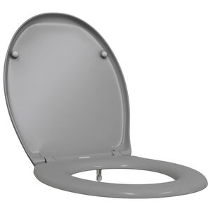 vidaXL WC daska Siva 47 x 37 x 4 cm Duroplast
