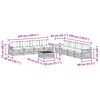 vidaXL Set vanjskih sofa s jastukom 9 pcs Prirodna i svijetlo siva