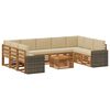 vidaXL Set vanjskih sofa 10 kom. Prirodna i bež Poliester