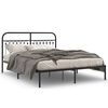 vidaXL Metalni okvir za krevet s uzglavljem crni 150x200 cm