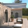 vidaXL Automatska tenda sa senzorom LED 300x250 cm plavo-bijela