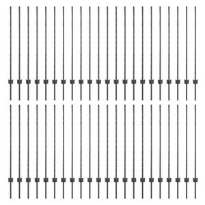 vidaXL Stup za ogradu 44 pcs Siva 160 cm Čelik