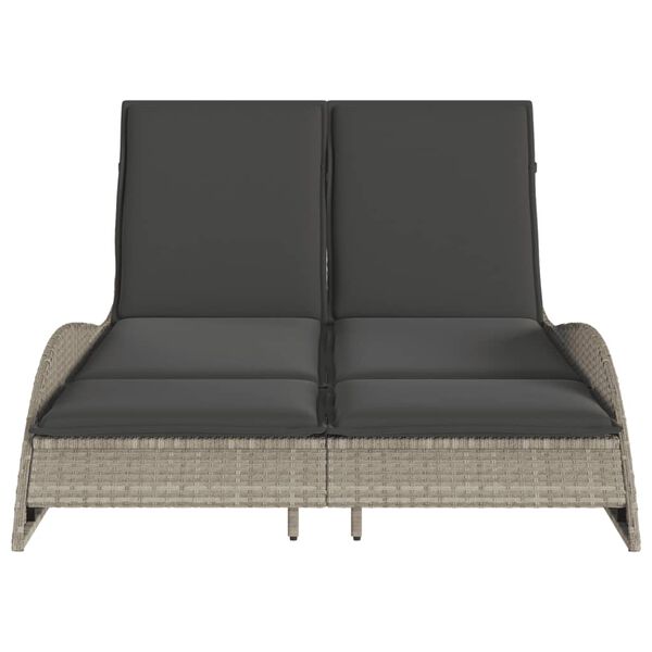 vidaXL Ležaljka za sunčanje s jastucima 114x205x73 cm poliratan