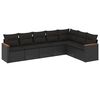 vidaXL 7-dijelni set vrtnih sofa od poliratana s jastucima crni