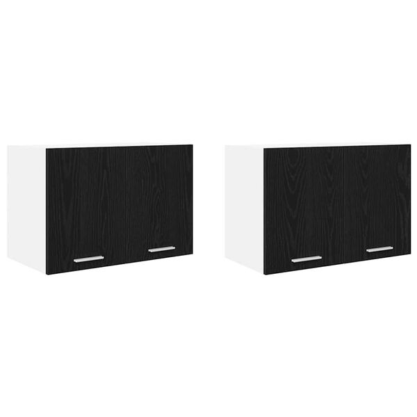 vidaXL Viseći ormarić 2 pcs Crni hrast i bijela 60 x 31 x 40 cm