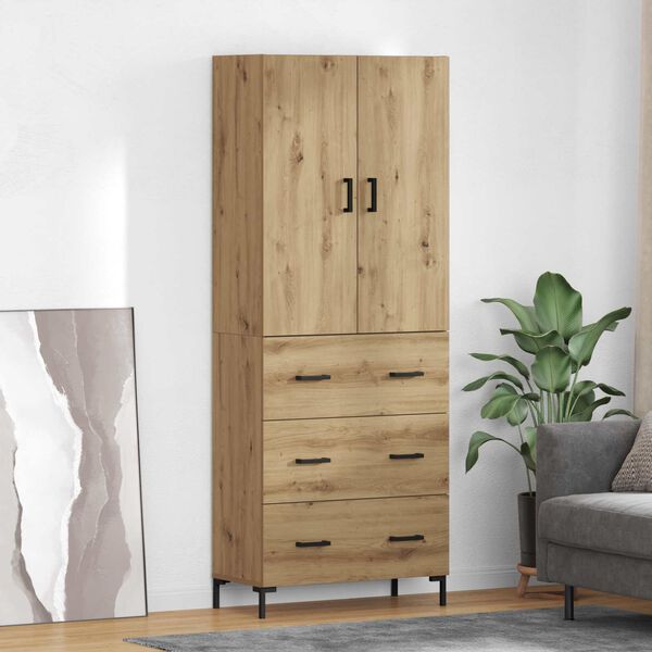 vidaXL Highboard Umjetnički hrast 69,5 x 34 x 180 cm Konstruirano drvo