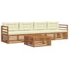 vidaXL Set vanjskih sofa s jastukom 5 pcs Prirodna i krem