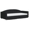 vidaXL Dnevni krevet na razvlačenje s ladicama crni 90x200 cm tkanina