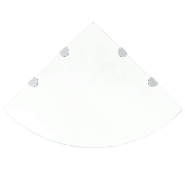 vidaXL Kutne police s nosačima 2 kom staklene prozirne 45 x 45 cm