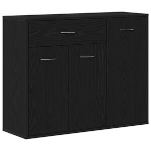 vidaXL Komoda crni hrast 88x30x70 cm Inženirsko drvo