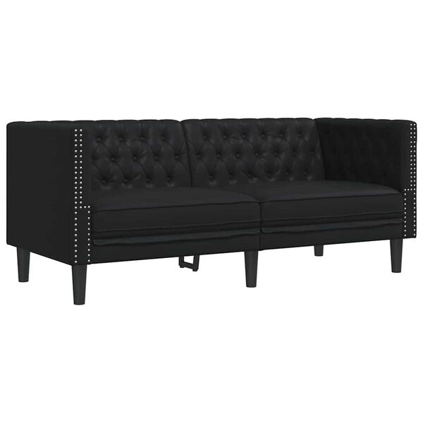 vidaXL Sofa Crna 174 x 74,5 x 70,5 cm PVC