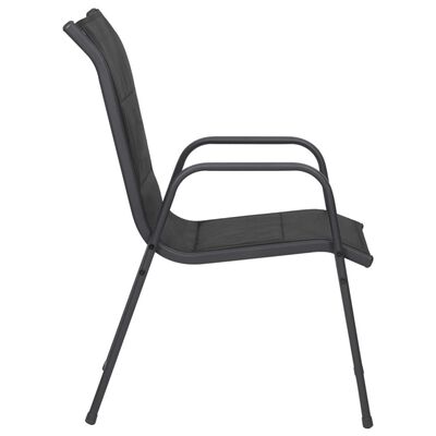 vidaXL Vrtne stolice 6 kom od čelika i tekstilena crne