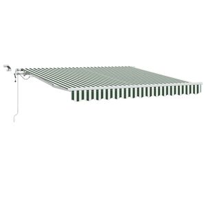 vidaXL Skrovita tenda Zelena i bijela 300 x 250 cm Poliester i metal