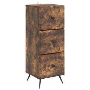 vidaXL Ormar s ladicama Dimljeni hrast 33 x 34,5 x 90 cm