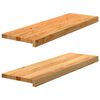 vidaXL Prozorske klupice 2 kom svijetlosmeđe 80x25x2 cm masivne hrast