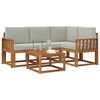 vidaXL Set vanjskih sofa s jastukom 5 pcs Prirodna i svijetlo siva