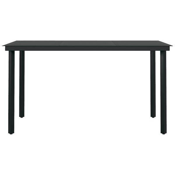 vidaXL 5-dijelni vrtni blagovaonski set sivo-crni