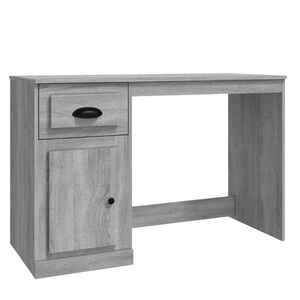 vidaXL Radni stol s ladicom siva boja hrasta 115 x 50 x 75 cm drveni