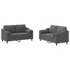 vidaXL 2-dijelni set sofa s jastucima tamnosivi od tkanine