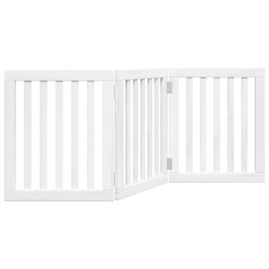 vidaXL Vrata za pse s 3 panela sklopiva bijela 150 cm od drva topole