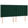 vidaXL Uzglavlje s u&scaron;ima tamnozeleno 203x16x118/128 cm bar&scaron;unasto