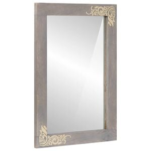 vidaXL Zrcalo za kupaonicu s ogledalom Siva 70 x 50 x 2,5 cm