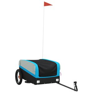 vidaXL Prikolica za bicikl crno-plava 30 kg željezna