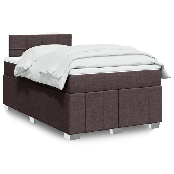 vidaXL Krevet box spring s madracem tamnosmeđi 120 x 190 cm od tkanine