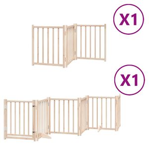 vidaXL Vrata za pse s vrata&scaron;cima 9 panela sklopiva 450 cm drvo topole
