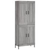 vidaXL Visoka komoda siva sonome 69,5x34x180 cm od konstruiranog drva