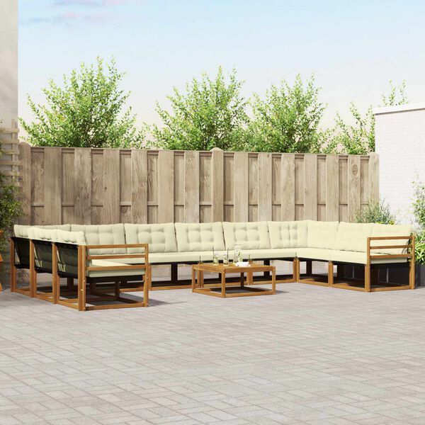vidaXL Set vanjskih sofa s jastukom 11 pcs Prirodna i krem