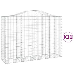 vidaXL Lučne gabionske ko&scaron;are 11kom 200x50x140/160cm pocinčano željezo