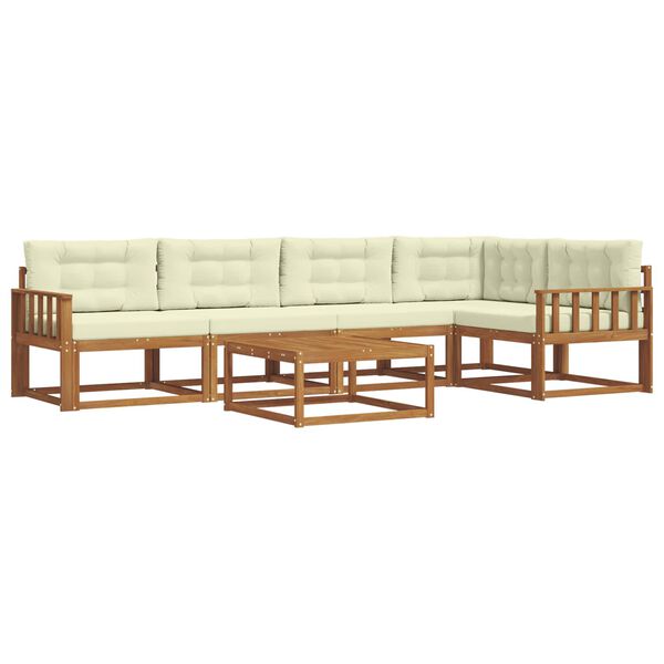 vidaXL Set vanjskih sofa s jastukom 6 pcs Prirodna i krem