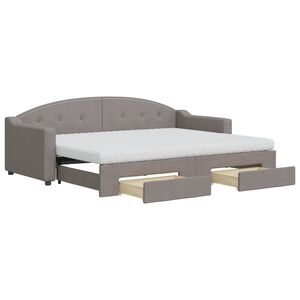 vidaXL Dnevni krevet na razvlačenje smeđesivi 80 x 200 cm od tkanine