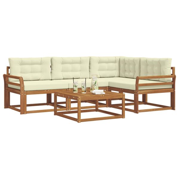 vidaXL Set vanjskih sofa s jastukom 5 pcs Prirodna i krem