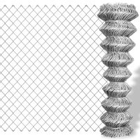 vidaXL Žičana ograda od pocinčanog čelika 15 x 0,8 m srebrna