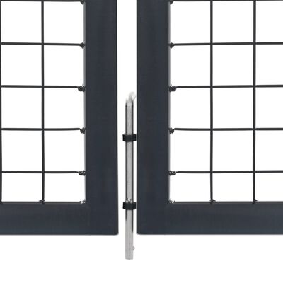 vidaXL Vrtna vrata sa stupovima čelična 350 x 100 cm antracit