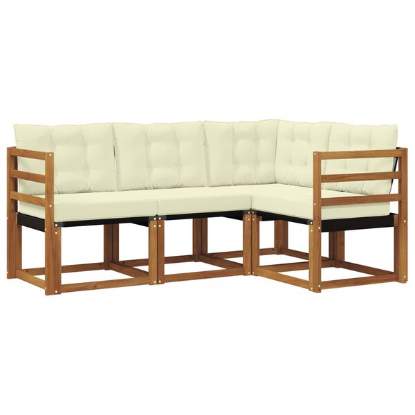 vidaXL Set vanjskih sofa s jastukom 4 pcs Prirodna i krem