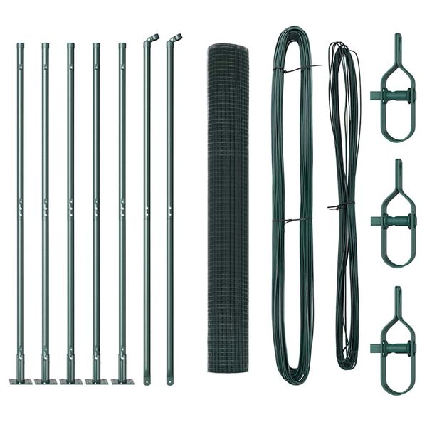 vidaXL Stup za ogradu Zelena 10 x 1 m (19 x 19 mm mreža) Čelik