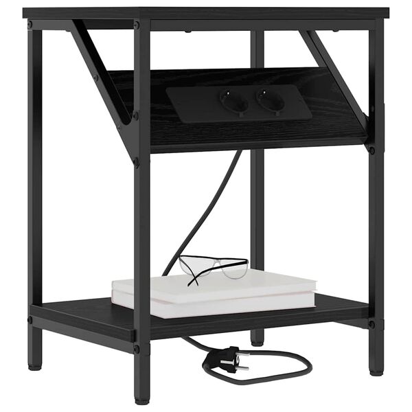 vidaXL Noćni ormar Crni hrast 38 x 30 x 48 cm Konstruirano drvo