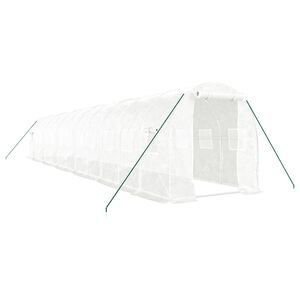 vidaXL Staklenik s čeličnim okvirom bijeli 24 m&sup2; 12 x 2 x 2 m