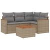 vidaXL 5-dijelni vrtni set sofa s jastucima bež od poliratana