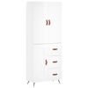 vidaXL Visoka komoda sjajna bijela 69,5x34x180 cm konstruirano drvo