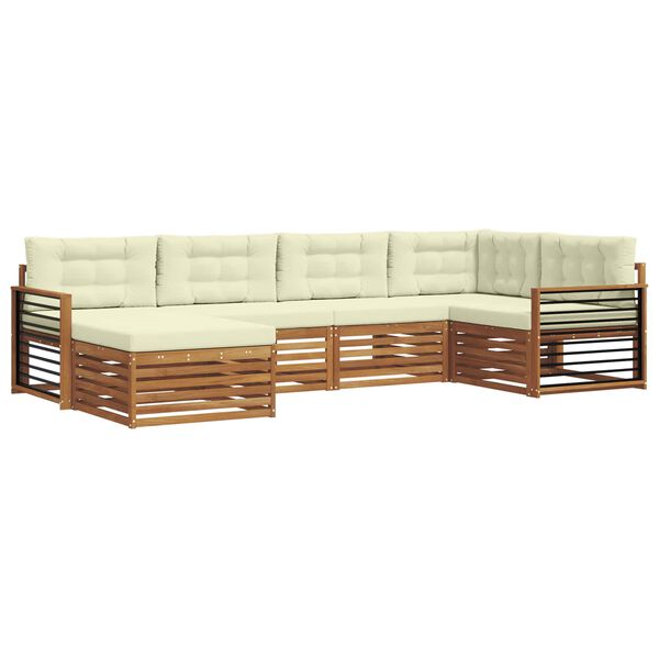 vidaXL Set vanjskih sofa s jastukom 6 pcs Prirodna i krem