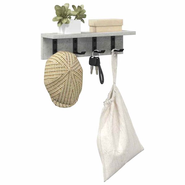 vidaXL Vje&scaron;alica za kapute na zidu Betonski sivi 40 x 10,5 x 10,5 cm