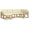 vidaXL Set vanjskih sofa 6 kom. Bijela i krem Poliester
