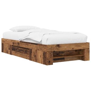 vidaXL Okvir kreveta s pohranom s ladicama Staro drvo 80 x 200 cm