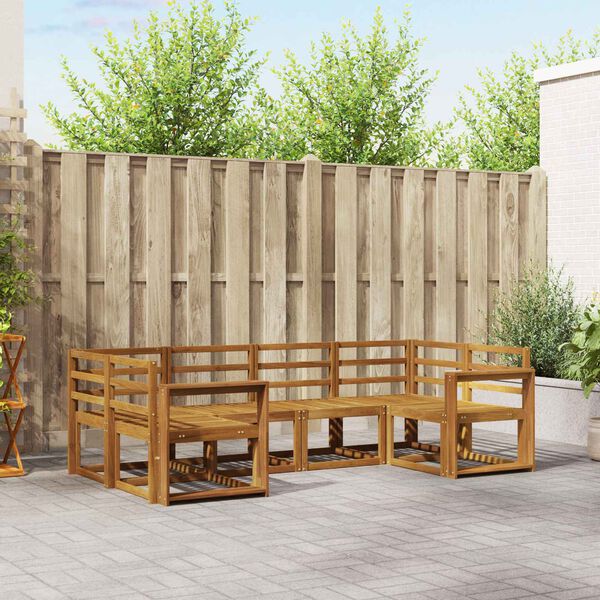 vidaXL Set vanjskih sofa 6 pcs Prirodna Čvrsto drvo akacije