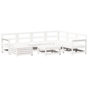 vidaXL 8-dijelni set vrtnih sofa bijeli od masivne borovine